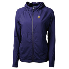 Cutter & Buck Women's Adapt Eco Knit Hybrid Recycled Full-Zip Hoodie - Minnesota Vikings