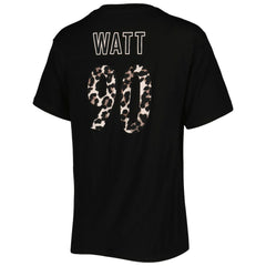 T.J. Watt Majestic Threads Women's Leopard Player Name & Number T-Shirt - Pittsburgh Steelers