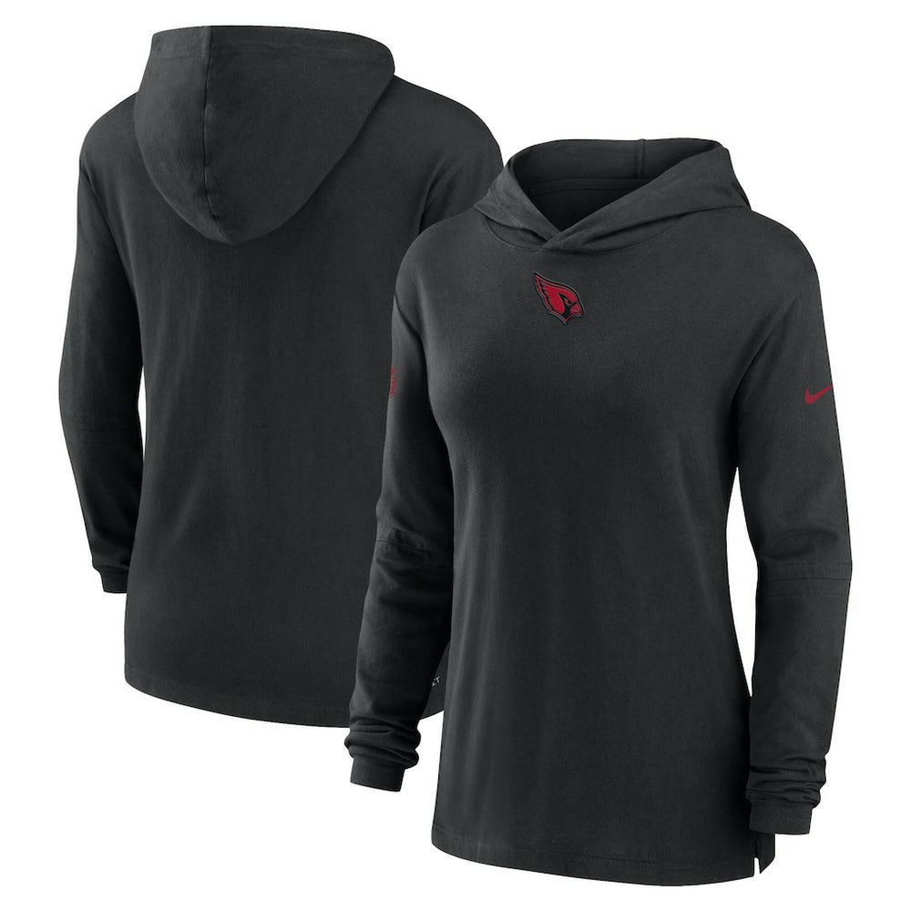 Women's Sideline Performance Long Sleeve Hoodie T-Shirt - Arizona Cardinals
