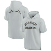Unisex Elements Super Soft Fleece Short Sleeve Pullover Hoodie - Los Angeles Chargers