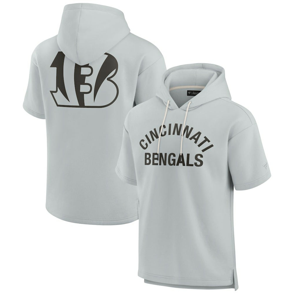 Unisex Elements Super Soft Fleece Short Sleeve Pullover Hoodie - Cincinnati Bengals