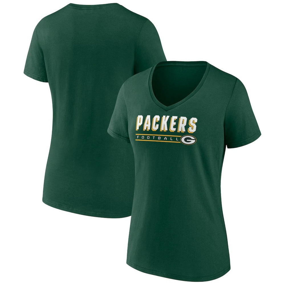 Women's Primary Play V-Neck T-Shirt - Green Bay Packers