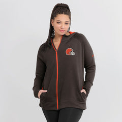 Women's Asymmetrical Raglan Full-Zip Hoodie - Cleveland Browns