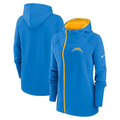 Women's Asymmetrical Raglan Full-Zip Hoodie - Los Angeles Chargers
