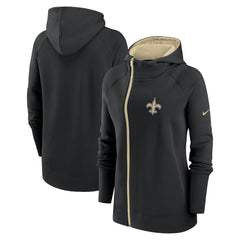 Women's Asymmetrical Raglan Full-Zip Hoodie - New Orleans Saints