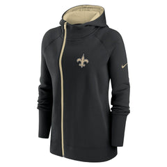 Women's Asymmetrical Raglan Full-Zip Hoodie - New Orleans Saints