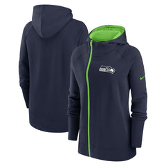 Women's Asymmetrical Raglan Full-Zip Hoodie - Seattle Seahawks