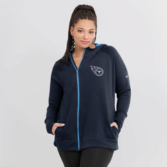 Women's Asymmetrical Raglan Full-Zip Hoodie - Tennessee Titans