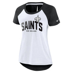 Women's Back Slit Lightweight Fashion T-Shirt - New Orleans Saints
