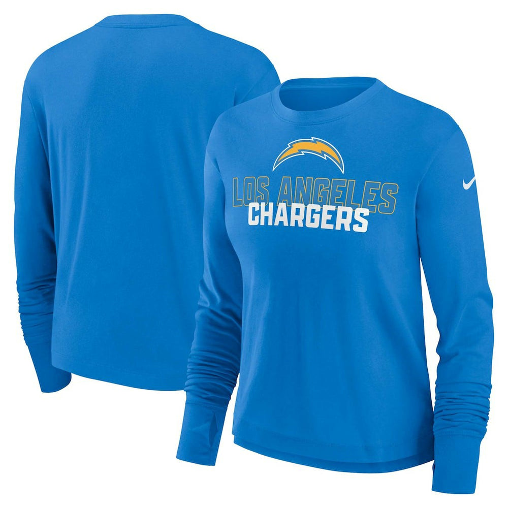 Women's Modest Crop Performance Long Sleeve T-Shirt - Los Angeles Chargers