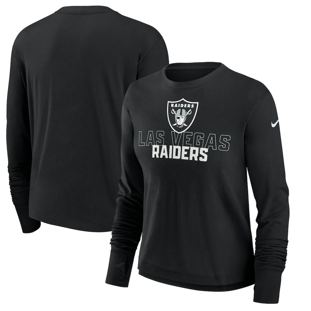 Women's Modest Crop Performance Long Sleeve T-Shirt - Las Vegas Raiders