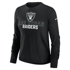 Women's Modest Crop Performance Long Sleeve T-Shirt - Las Vegas Raiders