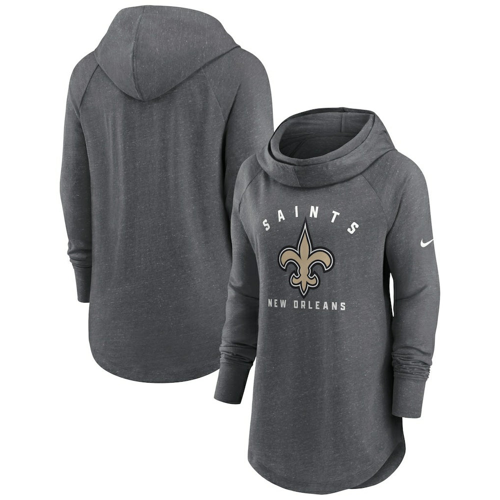 Women's Raglan Funnel Neck Pullover Hoodie - New Orleans Saints