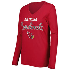 G-III 4Her by Carl Banks Women's Post Season Long Sleeve V-Neck T-Shirt - Arizona Cardinals