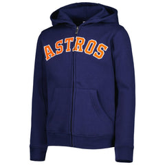 MLB Houston Astros Youth Wordmark Full-Zip Fleece Hoodie