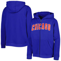 MLB Chicago Cubs Youth Wordmark Full-Zip Fleece Hoodie