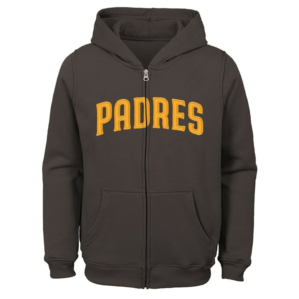 MLB San Diego Padres Youth Wordmark Full-Zip Fleece Hoodie