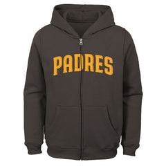 MLB San Diego Padres Youth Wordmark Full-Zip Fleece Hoodie