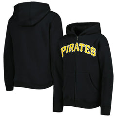 MLB Pittsburgh Pirates Youth Wordmark Full-Zip Fleece Hoodie