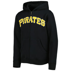 MLB Pittsburgh Pirates Youth Wordmark Full-Zip Fleece Hoodie