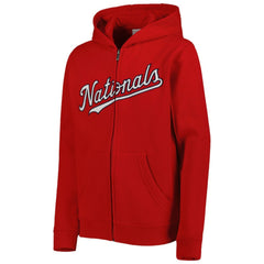 MLB Washington Nationals Youth Wordmark Full-Zip Fleece Hoodie