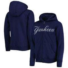 MLB New York Yankees Youth Wordmark Full-Zip Fleece Hoodie