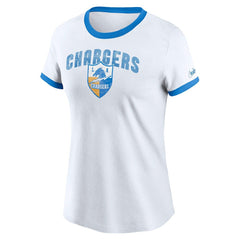 Women's Rewind Ringer Tri-Blend T-Shirt - Los Angeles Chargers
