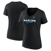 MLB Miami Marlins Women's Back In Business V-Neck T-Shirt