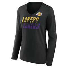 NBA Los Angeles Lakers Women's Tumble V-Neck Long Sleeve T-Shirt