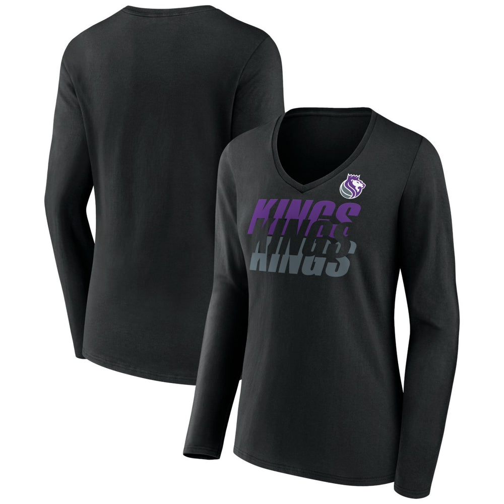 NBA Portland Trail Blazers Women's Tumble V-Neck Long Sleeve T-Shirt