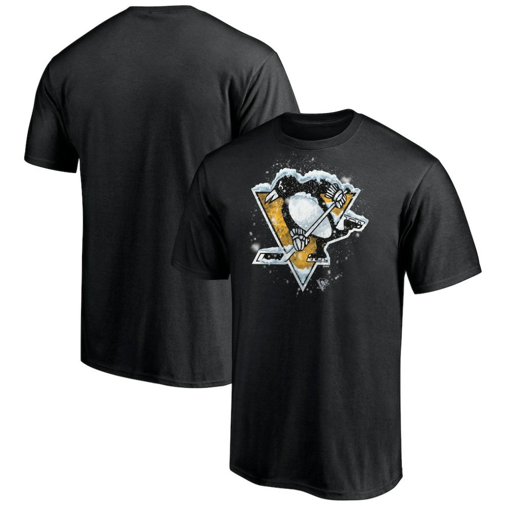 NHL Black Pittsburgh Penguins Snow Logo T-Shirt