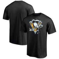 NHL Black Pittsburgh Penguins Snow Logo T-Shirt