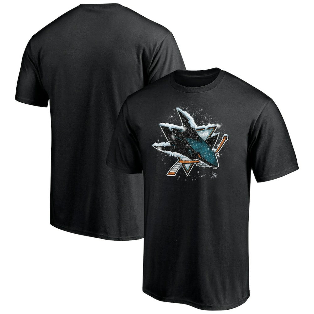 NHL Black San Jose Sharks Snow Logo T-Shirt