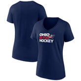 NHL Navy Columbus Blue Jackets Women's Active Edge V-Neck T-Shirt