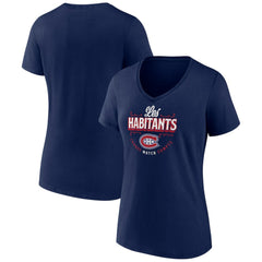 NHL Navy Montreal Canadiens Women's Active Edge V-Neck T-Shirt