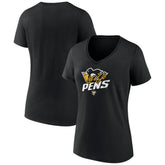 NHL Black Pittsburgh Penguins Women's Active Edge V-Neck T-Shirt