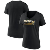 NHL Black Pittsburgh Penguins Women's Primary Play V-Neck T-Shirt