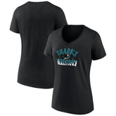 NHL Black San Jose Sharks Women's Active Edge V-Neck T-Shirt