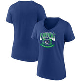 NHL Blue Vancouver Canucks Women's Slapshot V-Neck T-Shirt