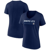 NHL Navy Winnipeg Jets Women's Primary Play V-Neck T-Shirt