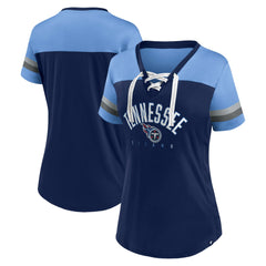 Women's Blitz & Glam Lace-Up V-Neck Jersey T-Shirt - Tennessee Titans