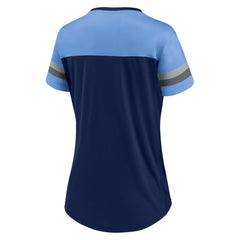 Women's Blitz & Glam Lace-Up V-Neck Jersey T-Shirt - Tennessee Titans