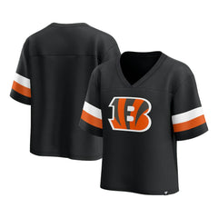 Women's Established Jersey Cropped V-Neck T-Shirt - Cincinnati Bengals