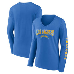Women's Wordmark Long Sleeve V-Neck T-Shirt - Los Angeles Chargers