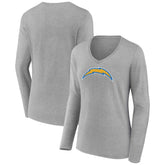 Women's Primary Team Logo Long Sleeve V-Neck T-Shirt - Los Angeles Chargers