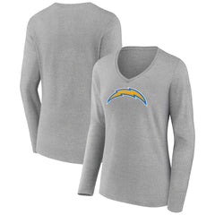 Women's Primary Team Logo Long Sleeve V-Neck T-Shirt - Los Angeles Chargers