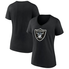 Women's Primary Team Logo V-Neck T-Shirt - Las Vegas Raiders