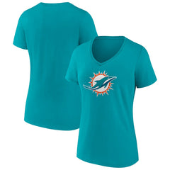 Women's Primary Team Logo V-Neck T-Shirt - Miami Dolphins