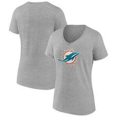 Women's Primary Team Logo V-Neck T-Shirt - Miami Dolphins