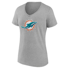 Women's Primary Team Logo V-Neck T-Shirt - Miami Dolphins